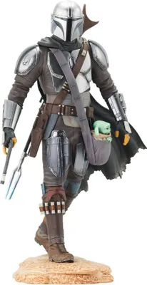 Produktbild von Star Wars The Mandalorian with The Child Premier Collection Statue 25 cm