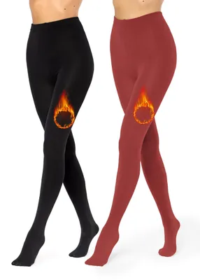 Produktbild von Merry Style 2er Pack Strumpfhosen Damen MS-ATX-442 (Schwarz/Wein, XL/XXL) .