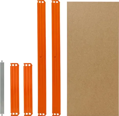 Produktbild von shelfplaza PRO 23x60 cm Fachboden-Set in blau-orange für PRO Schwerlastregale
