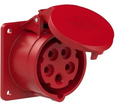 Productafbeelding van PCE CEE-aansluitdoos, recht, 16A, 5-polig, 6 uur, IP44/54, TT, 400V