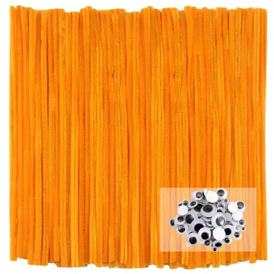 Pfeifenreiniger Gold 100 Stk. 30 cm x 6 mm mit Wackelaugen