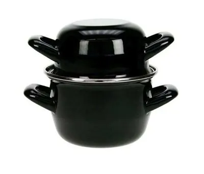 Produktbild von Gemütlicher & trendiger Muscheltopf Schwarz - ø 12 cm / 900 ml