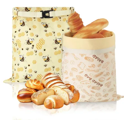 Produktbild von Set aus zwei Leinentüten für frisch gebackenes Brot