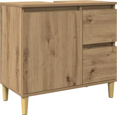 Produktbild von vidaXL Waschbeckenunterschrank Artisan-Eiche 65x33x60 cm Holzwerkstoff