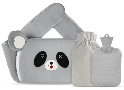 Immagine prodotto di Borsa dell'acqua calda - Con fodera morbida - 1 litro - Grigio