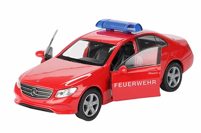 Produktbild von Mercedes Benz E-Klasse 12cm aus Metall mit Rückzugmotor Modellauto Modell Auto Dienstwagen Spielzeugauto Welly 83 (Feuerwehr)