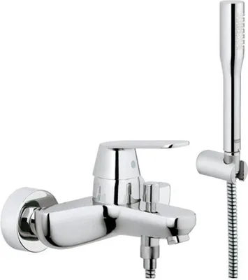 Produktbild von Grohe Eurosmart Cosmopolitan Wannenbatterie mit Brausehalter und Brauseschlauch chrom - 32832000