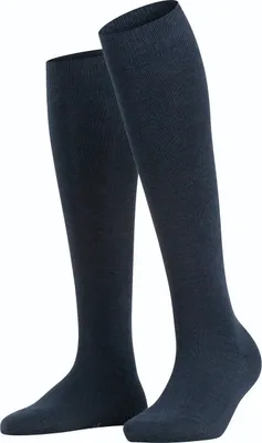 Produktbild von FALKE Family dames kniekousen, katoen, donkerblauw (navy blue)