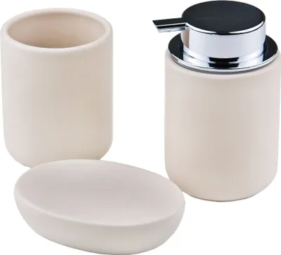 Image de HOMESTYLING Set d'accessoires de salle de bain HOMESTYLING 3 pièces marron KO-C80652370brun