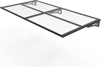 Produktbild von TrendLine Vordach Bordeaus Aluminium schwarz 200 x 90 cm