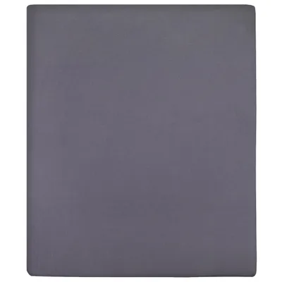 Image de vidaXL Drap-housse 2 pcs. Jersey Anthracite 160x200 cm coton
