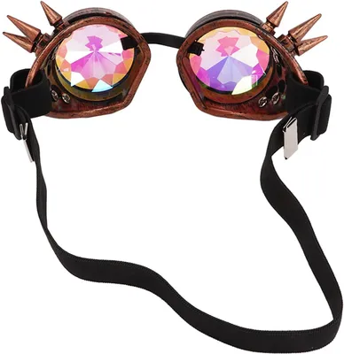 Productafbeelding van Caleidoscoop Rave-bril - Halloween - Kaleidoscoop - Regenboog - Kristallens - Verstelbaar