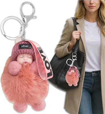 Produktbild von EDIBAZZAR | Liebes-Schlüsselanhänger für Schlüssel, Pompon, Puppe, Puppe