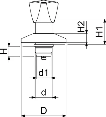 Obrázek produktu pro Js Unterputzventil-Oberteil       3-Kt.gr.,Huelse,Ros.,Dn20,3/4",Cr