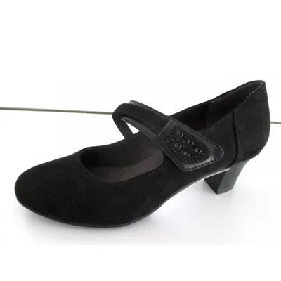 Produktbild von Jana Softline Weite H Damen Spangenpump in Schwarz, Größe 39