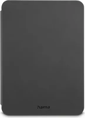 A plain gray background with a dark gray e-reader case.