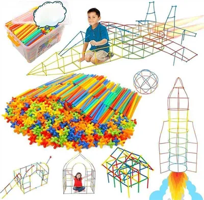 Produktbild von Konstruktionsspielzeug Bausteine 800 Stück- Kreative Verbindungsbausteine Spielzeug für Jungen & Mädchen, STEM Lernspielzeug, Geeignet für Kinder ab 3 4 5 6 7 8 Jahren