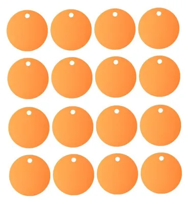 Immagine prodotto di Set di 25 targhette identificative per animali domestici, colore arancione, alluminio, dimensioni 3,50 x 3,50 x 0,10 cm