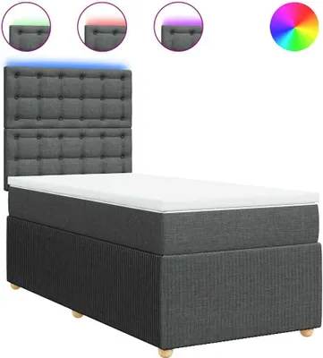 Produktbild von vidaXL Boxspringbett mit Matratze Dunkelgrau 80x200 cm Stoff