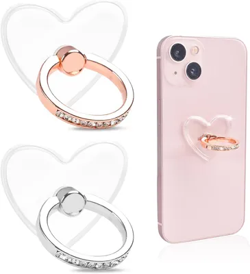 Productafbeelding van Transparante telefoonhouder, 2 stuks, universeel geschikt voor alle smartphones, antislip bevestiging
