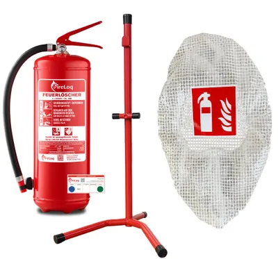 Produktbild von FireLoq® 6L Schaumlöscher 27A | 183B mit Ständer und Gitterschutzhaube