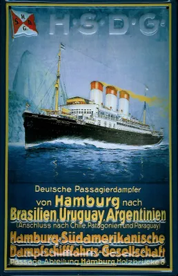 Produktbild von Blechschild Hamburg Südamerikanische Dampfschifffahrts Gesellschaft Brasilien Uruguay Argentinien Da