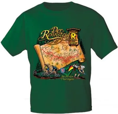 Produktbild von T-Shirt mit Print - Der Rennsteig - 09335 grün - Gr. S-2XL Größe - XXL
