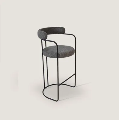 Immagine prodotto di Sgabello da bar in acciaio inox grigio sgabello da bar di design sedia sgabello telaio