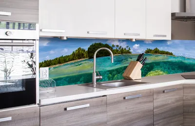 Produktbild von Küchenrückwand Folie selbstklebend KORALLENRIFF 260 x 60 cm - Klebefolie - Dekofolie - Spritzschutz für Küche -