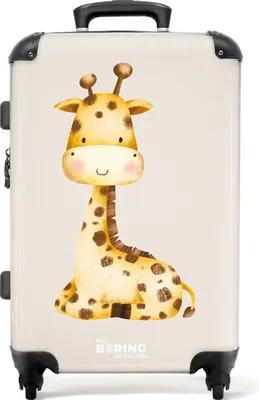 Produktbild von NoBoringSuitcases.com Koffer Mittelgroß 67x43x25 cm, Kinderkoffer Tiere: Giraffe, 60L