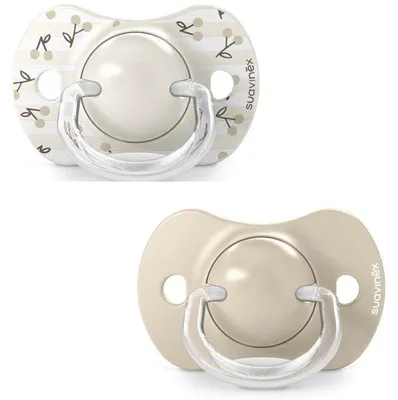 Image de Sucettes Bébé SUAVINEX Birdies SX Pro, 0-6 mois, Lot de 2, Beige, Tétine Symétrique