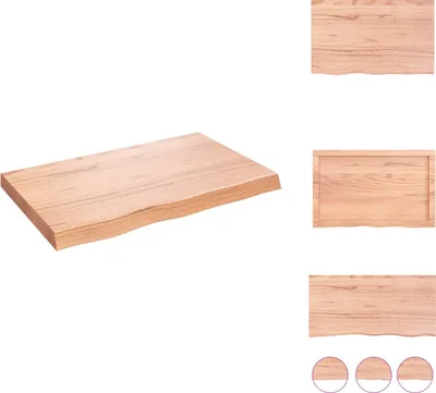 Produktbild von vidaXL Wandregal Hellbraun 80x50x(2-6) cm Massivholz Eiche Behandelt -  Wandregale