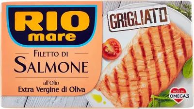 Produktbild von 3x Rio Mare Salmone Grigliato Gegrilltes Lachsfilet geräuchert Olivenöl 125g