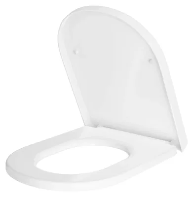 Produktbild von Toilettensitz - D-Form Soft-Close - Schnellverschluss Topmontage - Leicht zu reinigen - Antibakterielles PP - Universal für Standard-WC - Full Wrap