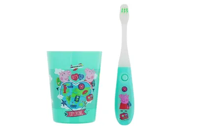 Produktbild von Peppa Pig Zahnbürsten-Set mit Timer - Mintgrün