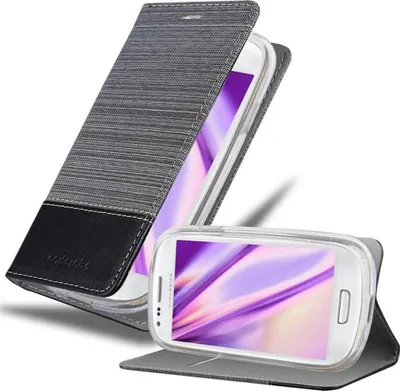 Produktbild von Cadorabo Hülle für Samsung Galaxy S3 MINI Schutzhülle in Grau Handy Hülle Etui Book Case Cover