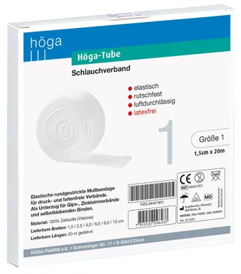 Produktbild von Höga Tube Schlauchverband, elastisch, 1.5 cm x 20 m, Weiß
