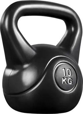 Zdjęcie produktu dla Yaheetech kettlebell czarny kettlebell z powłoką z tworzywa sztucznego 10 kg odważniki kettlebell hantle do treningu siłowego