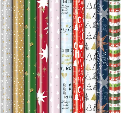 Immagine prodotto di ZÖWIE 33003 454204 Rotolo di carta da regalo natalizia, 2mx70cm, assortito