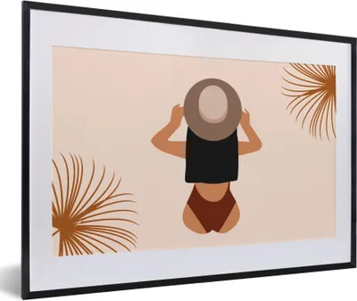 Produktbild von MuchoWow® Gerahmtes Poster Sommer - Frauen - Kleidung 60x40 cm - Poster mit Schwarzem Bilderrahmen Wandposter Rahmen Foto Bilder - Schlafzimmer - Plakat in Rahmen - Drucken