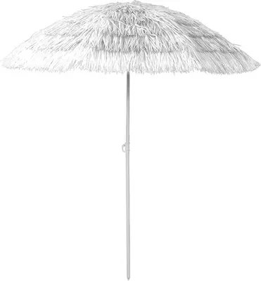 Produktbild von Runder Hawaii Sonnenschirm Gartenschirm Strandschirm Ø1,6m weiß
