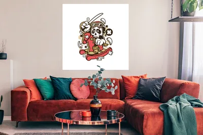 Produktbild von MuchoWow® Poster Vintage - Totenkopf - Schaukelpferd 100x100 cm - Babyzimmer