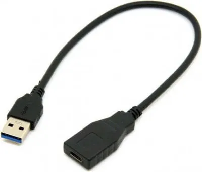 Produktbild von System-S USB 3.1 Type C (female) zu USB 3.0 Type A (male) Datenkabel Ladekabel Kabel Verlängerung 30 cm