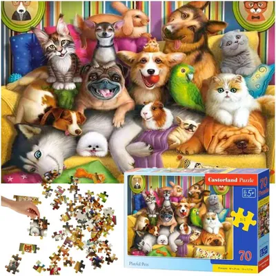 Produktbild von CASTORLAND Puzzle Verspielte Haustiere 70 Teile