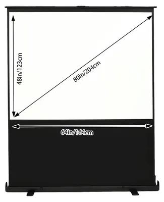 Immagine prodotto di Schermo per proiettore, montaggio a pavimento, angolo di visione ampio di 120°, formato 1.64:1, dimensioni 1.23 metri