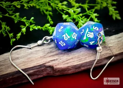 Produktbild von Chessex Spielzeug Haken-Ohrringe Waterlily Mini-Poly D20 Set
