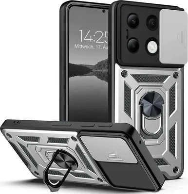 Produktbild von Armor Handyhülle für Xiaomi Redmi Note 13 Kameraschutz Handy Panzer Case Cover Schutzhülle Outdoor Farbe: Silber
