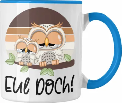 Produktbild von Trendation - Eul Doch Eulen Tasse (Blau)