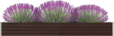 Image de Lit surélevé de jardin Acier galvanisé 320×40×45 cm Brun