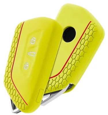 Image de Housse en silicone pour clé de voiture, compatible avec VW Golf 8, Seat Leon MK4, ID.3, Tarraco, Ateca, Skoda Octavia, couleur vert pomme